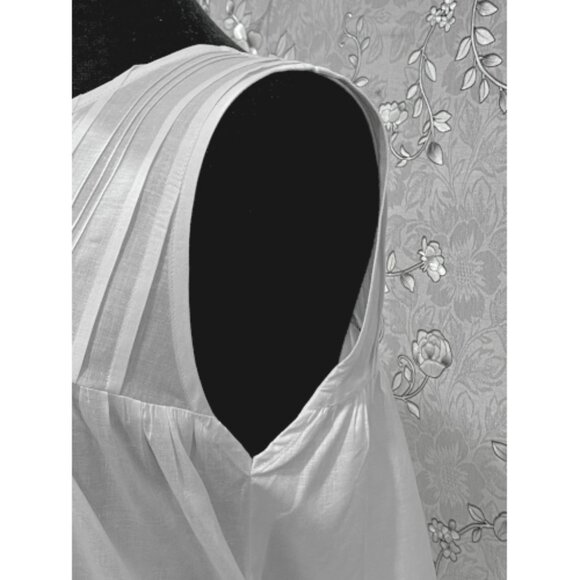 SoieRose 100% Cotton Victorian Nightgown – Sleeveless Button Front - SR-1205 - Picture 6 of 9